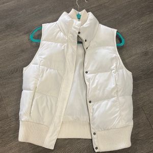 White puffer vest